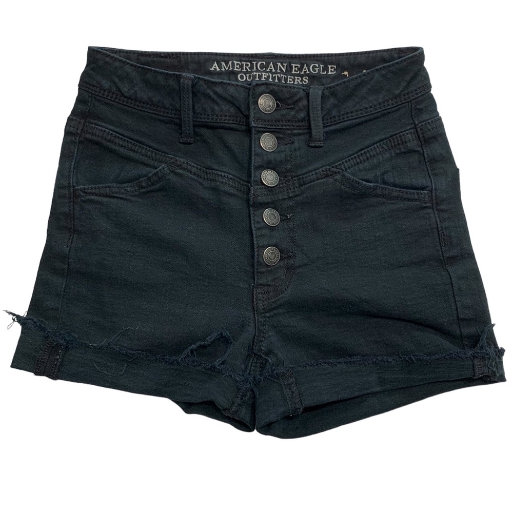 AMERICAN EAGLE Raw Hem Button Fly Shorts Sz 0